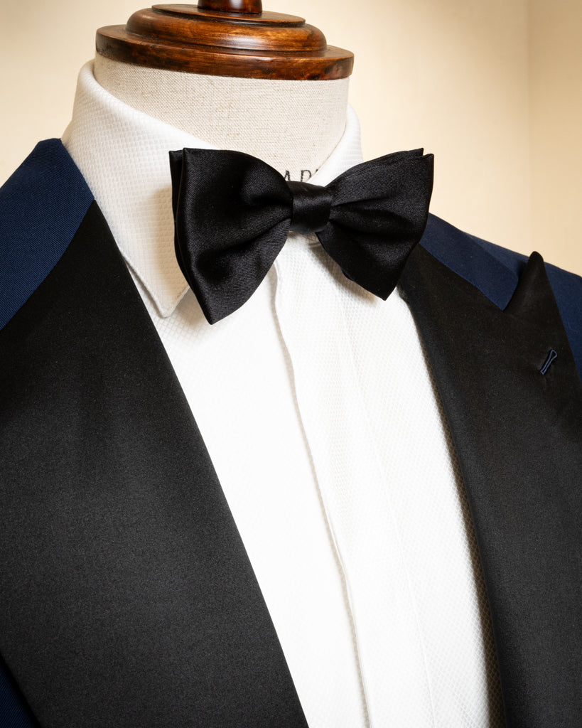 Smoking Michelangelo Blu Notte con Gilet e Pantalone Nero