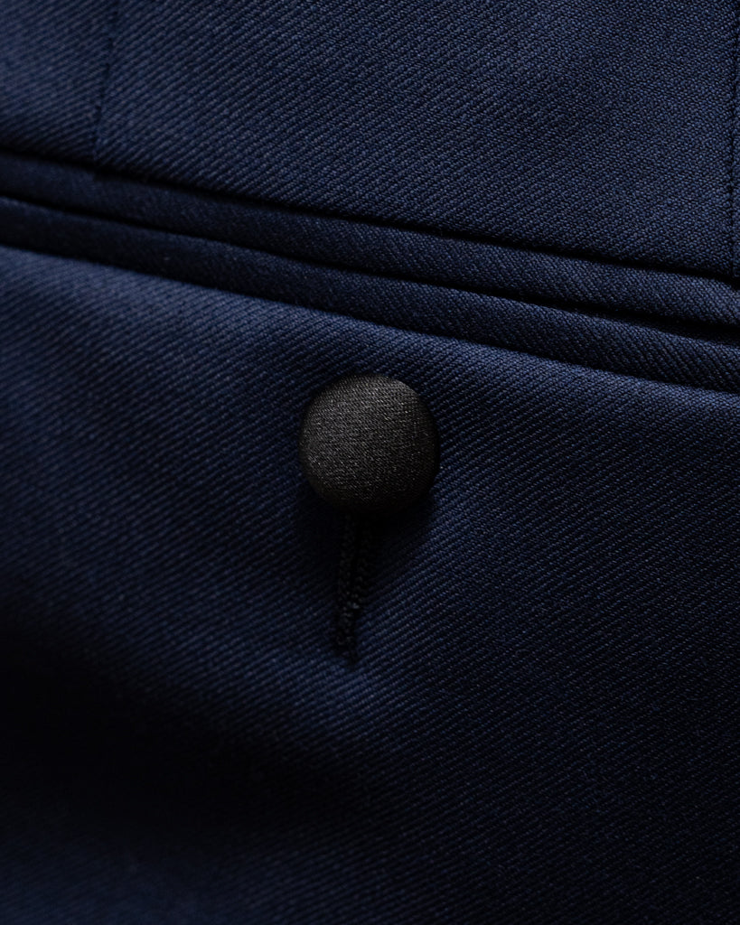 Michelangelo Open Blue Tuxedo with Black Satin