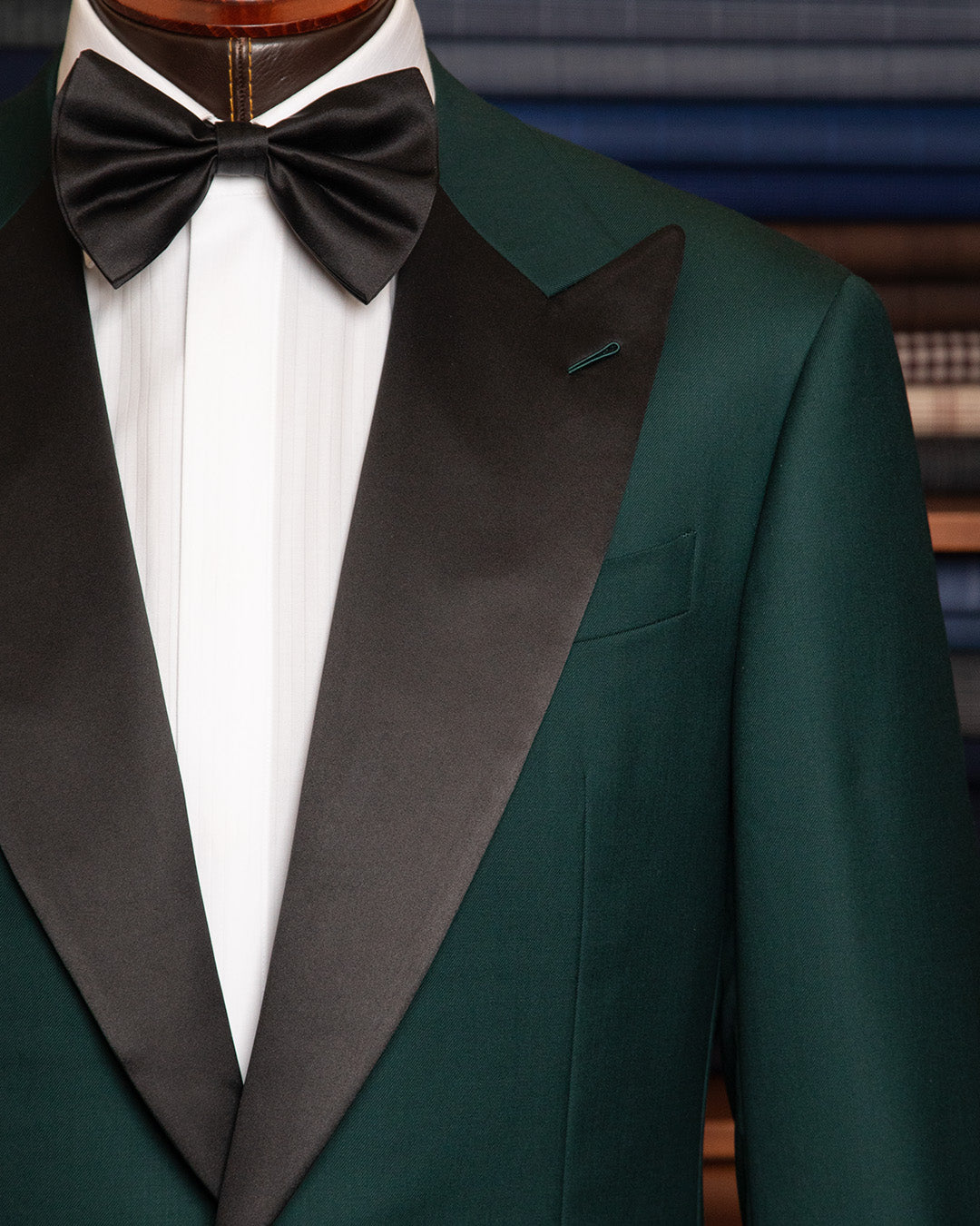 Smoking Michelangelo Verde Scuro con Gilet Nero