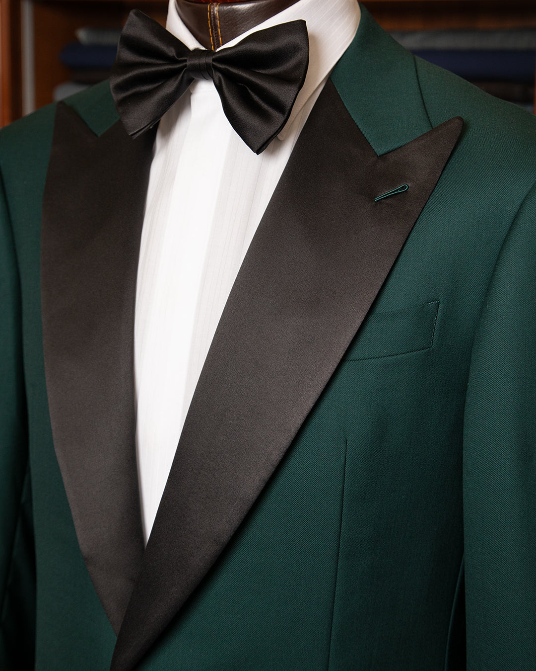 Smoking Michelangelo Verde Scuro con Gilet Nero