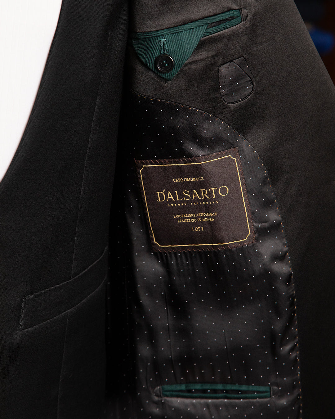 Smoking Michelangelo Verde Scuro con Gilet Nero