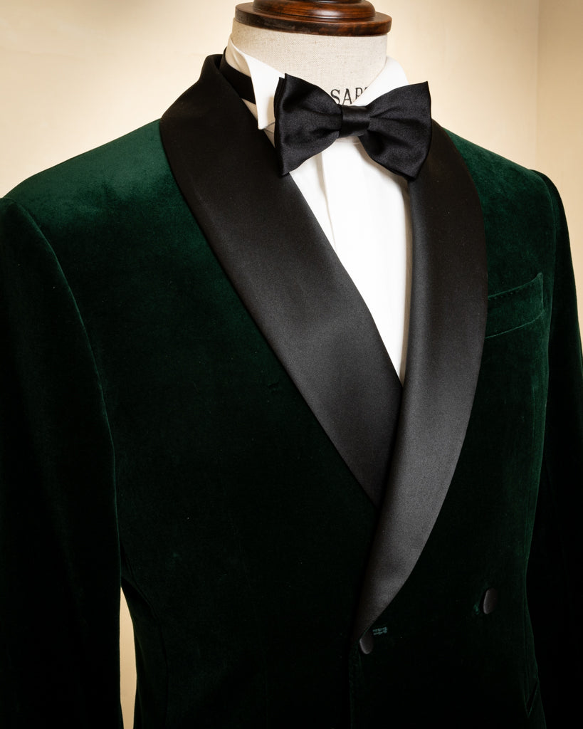Smoking Velluto Verde con Pantalone Nero