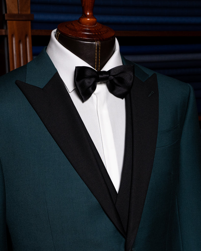 Smoking Verde Petrolio con Gilet Nero