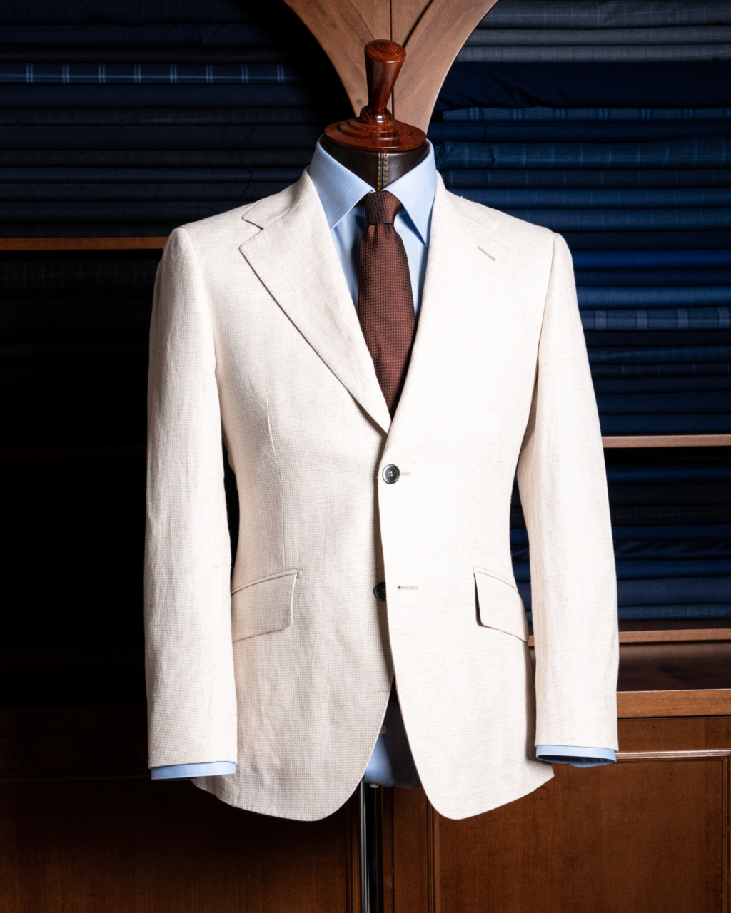 Giotto Houndstooth Cream Suit
