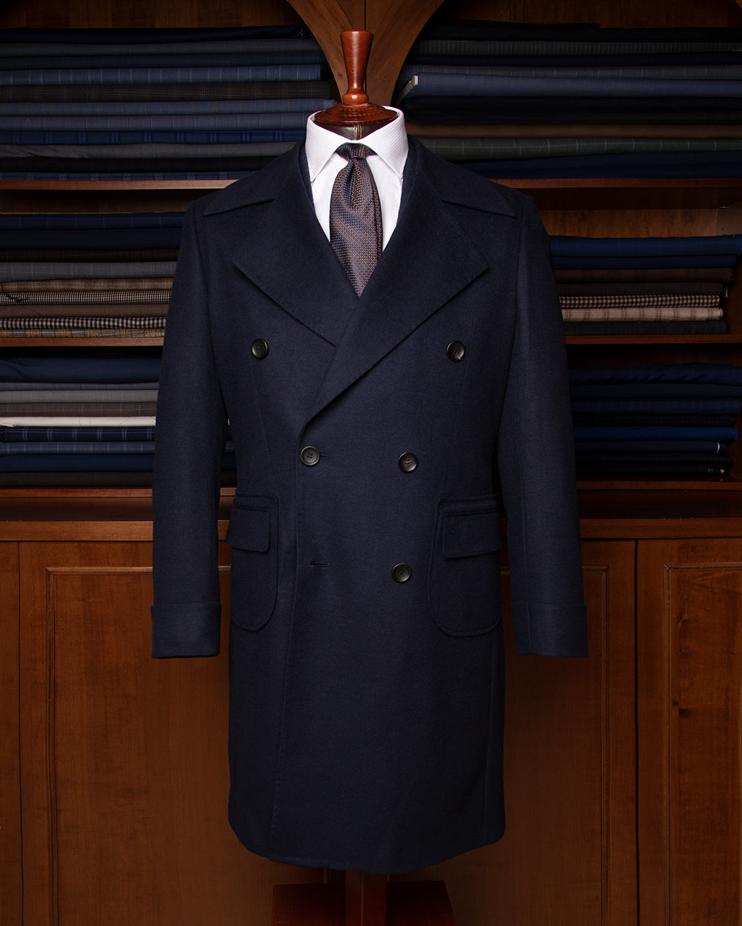 Cappotto Blu Medio Doppiopetto