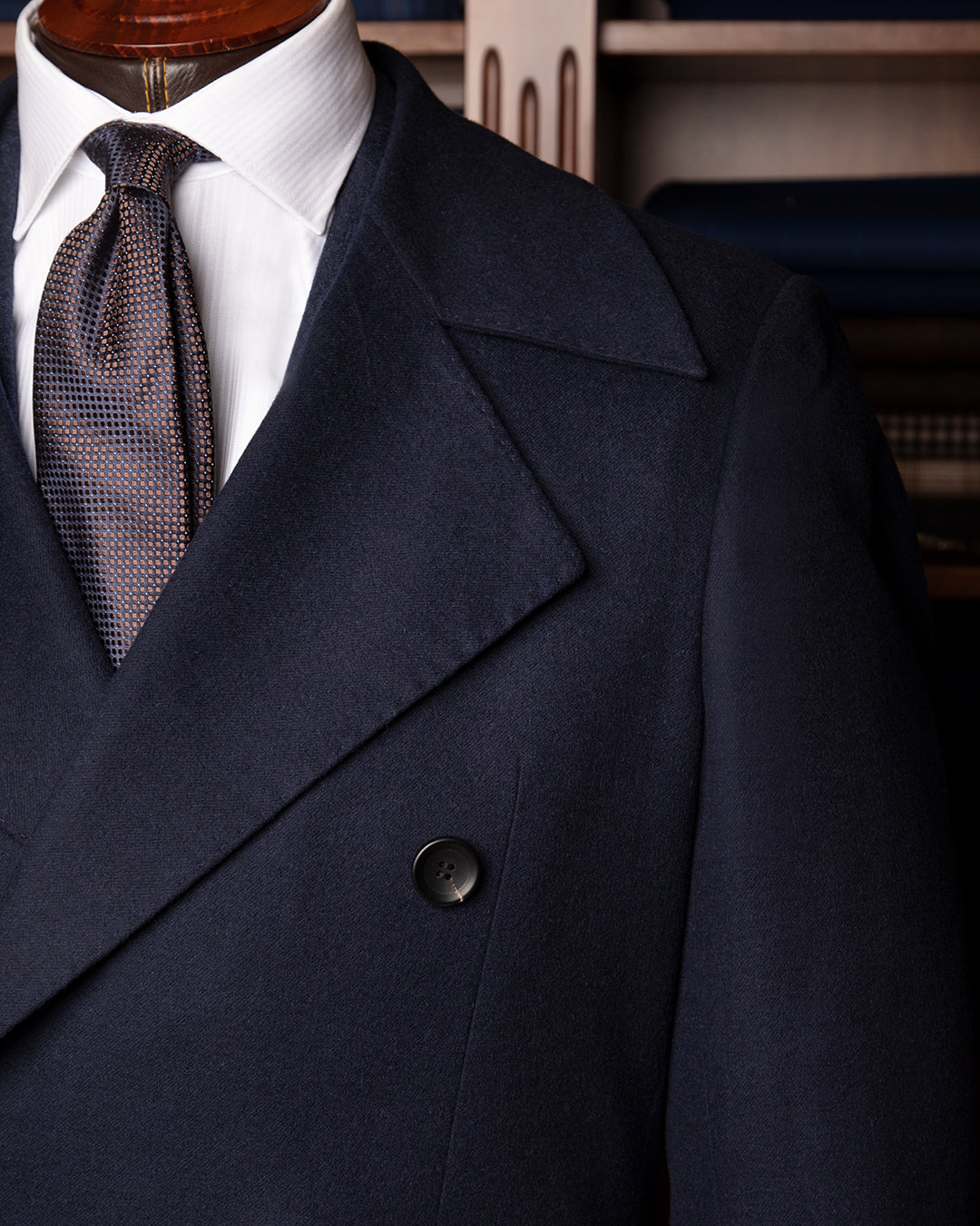 Cappotto Blu Medio Doppiopetto