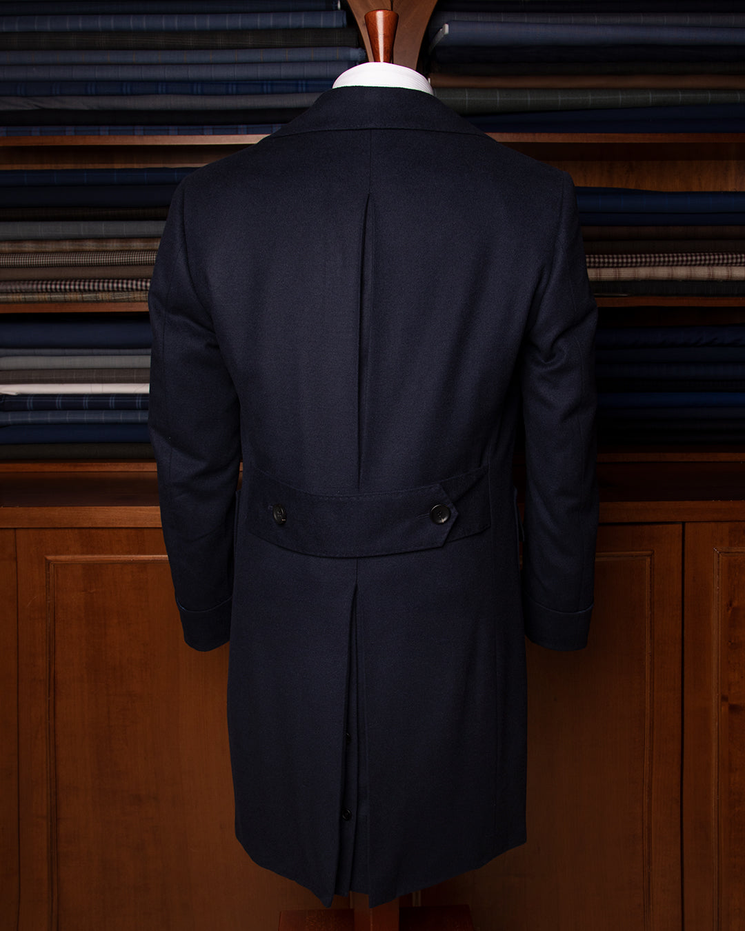Cappotto Blu Medio Doppiopetto