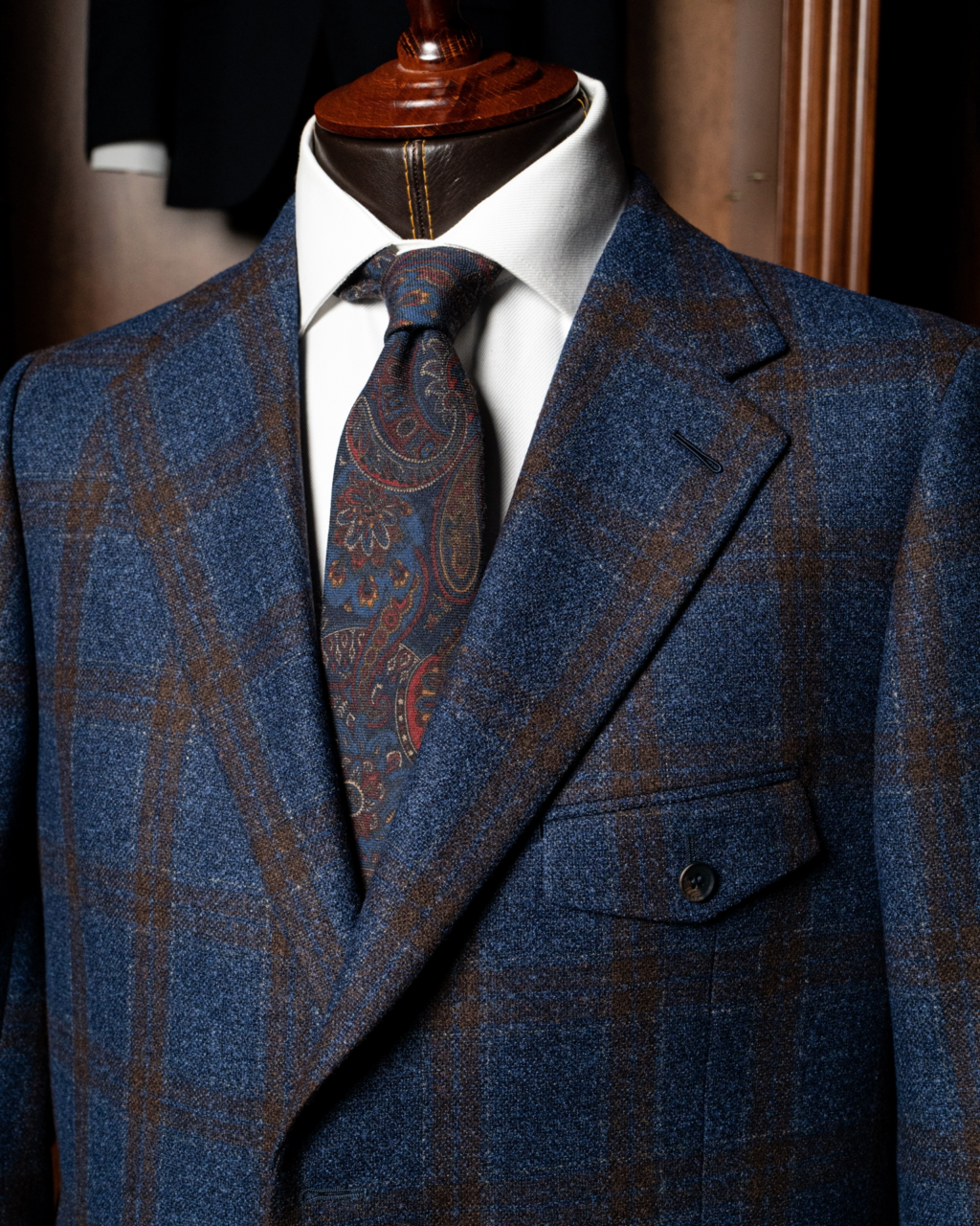 Giacca Giotto Blu con Quadri Rame