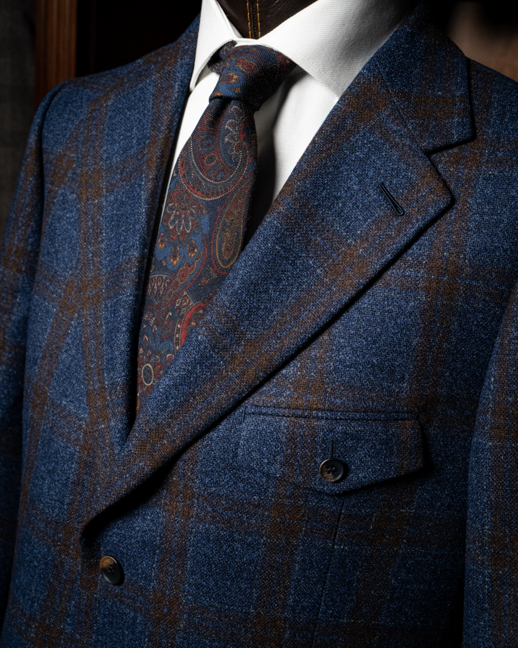Giacca Giotto Blu con Quadri Rame