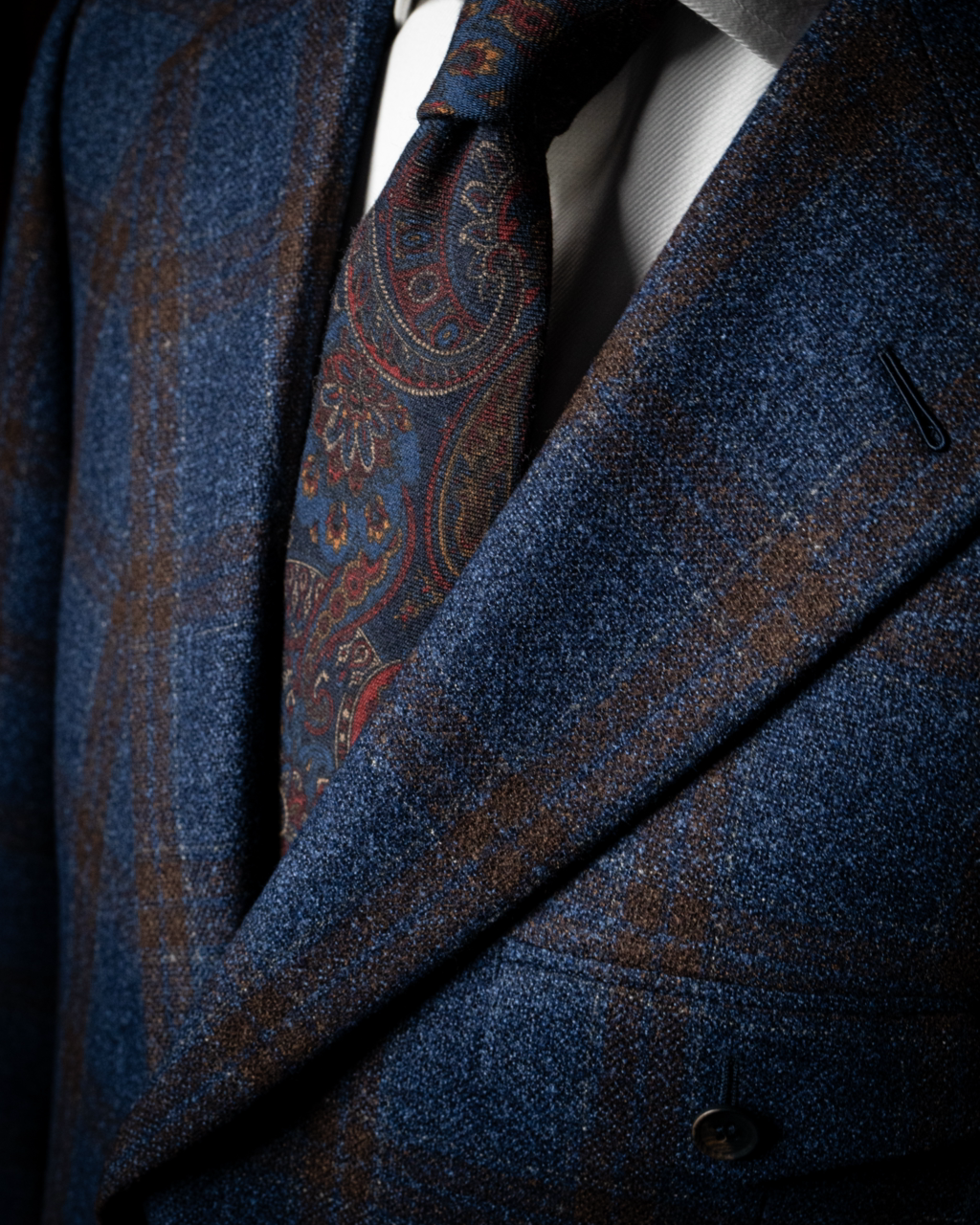 Giacca Giotto Blu con Quadri Rame