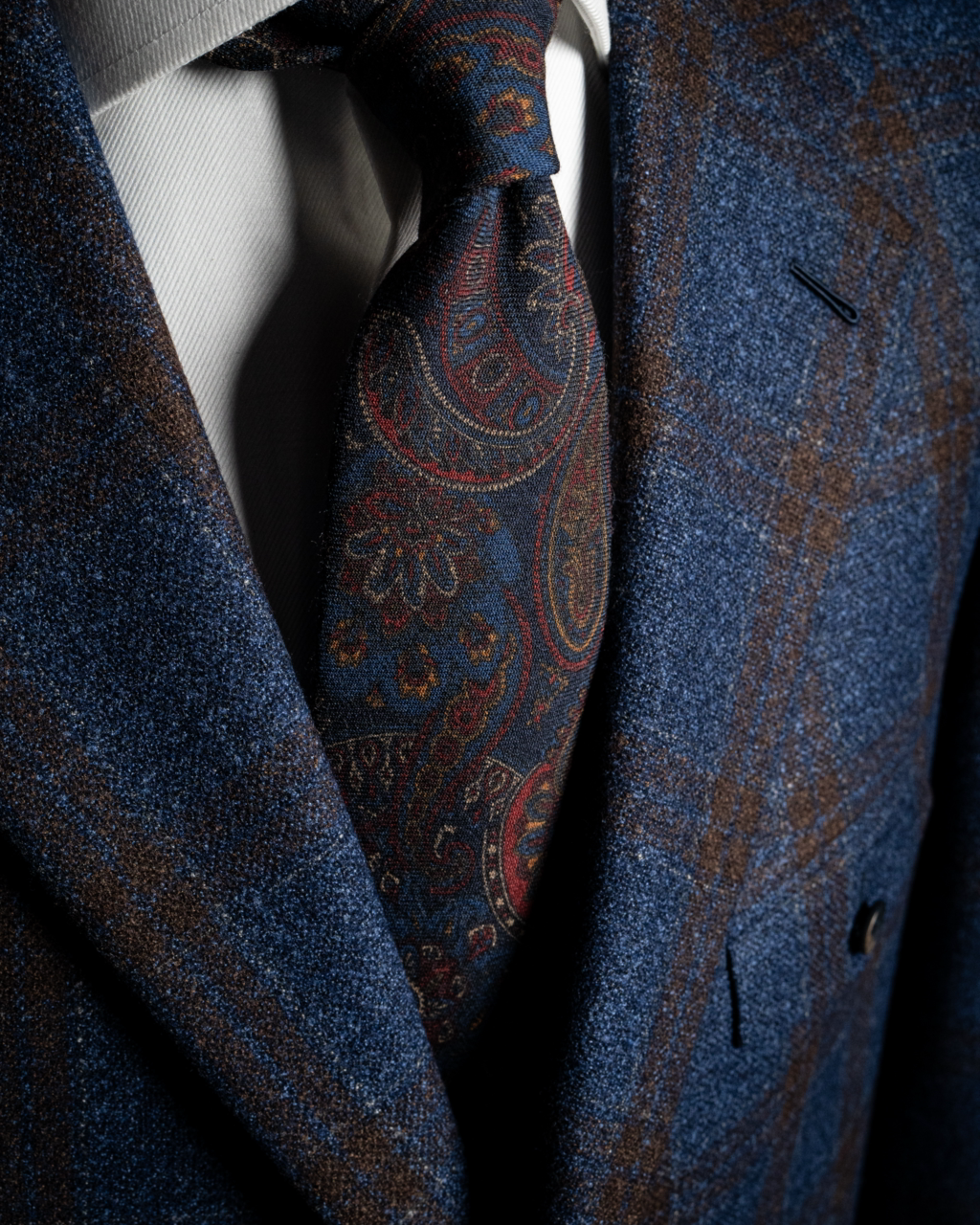 Giacca Giotto Blu con Quadri Rame