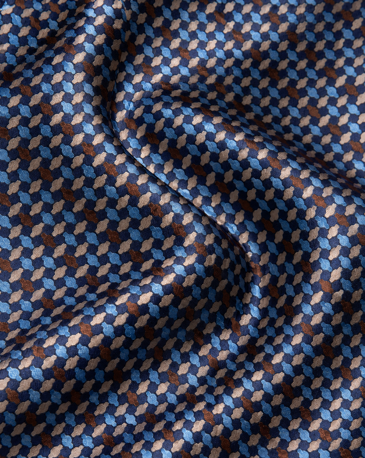 Blue Tie with Light Blue, Brown and Sand Mosaic