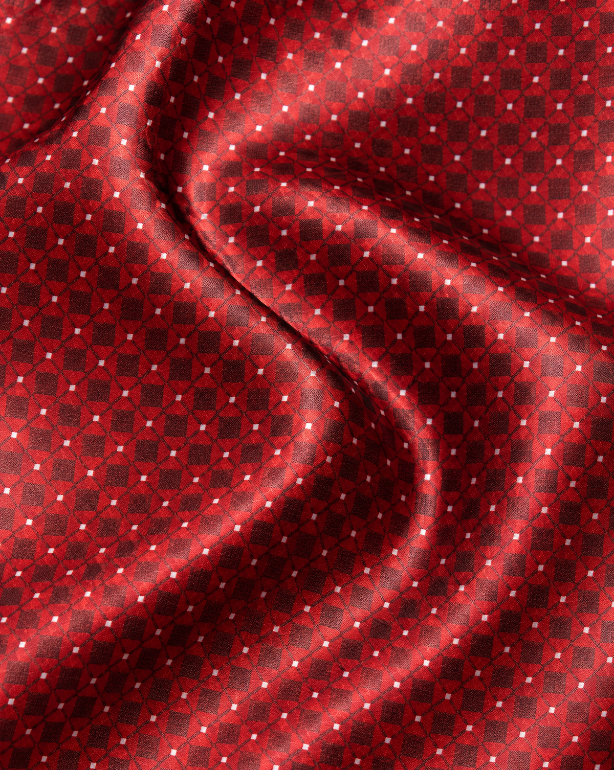 Cravatta Rosso Rubino con Motivo Geometrico